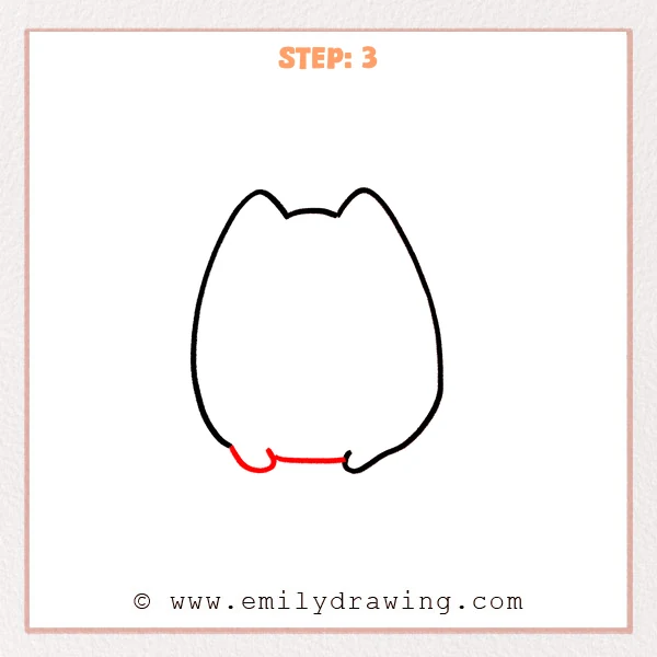 how to draw a pusheen cat - Step 3